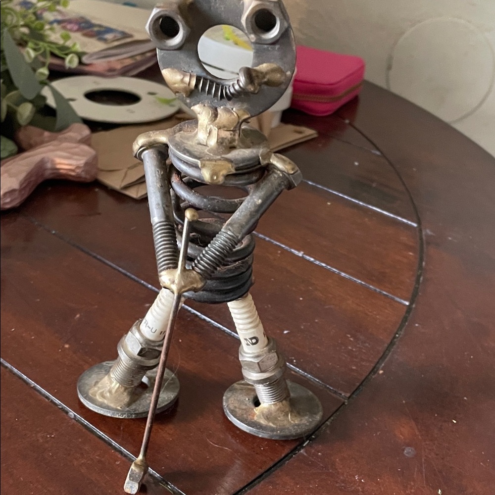 Industrial Metal Golfer Sculpture